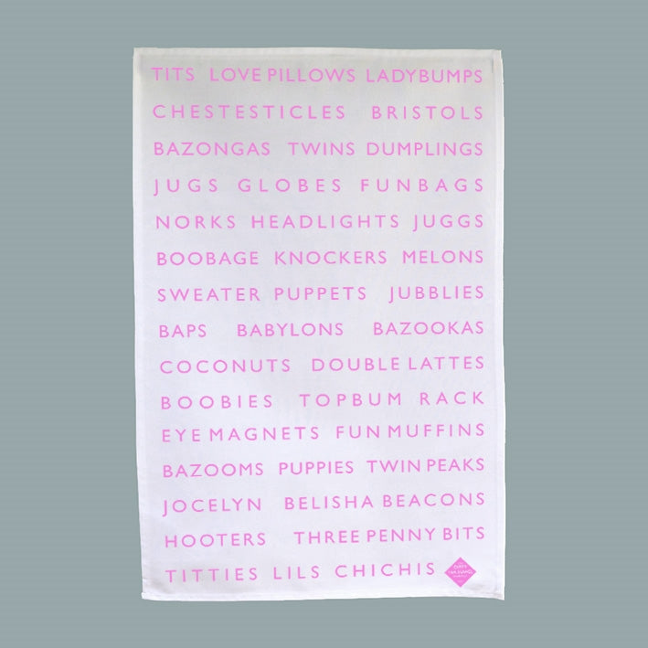 DIRTY WORDS FOR BOOBS TEA TOWEL – Marby and Elm