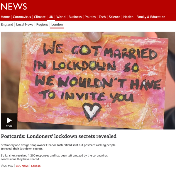 BBC news - Londoners' lockdown secrets
