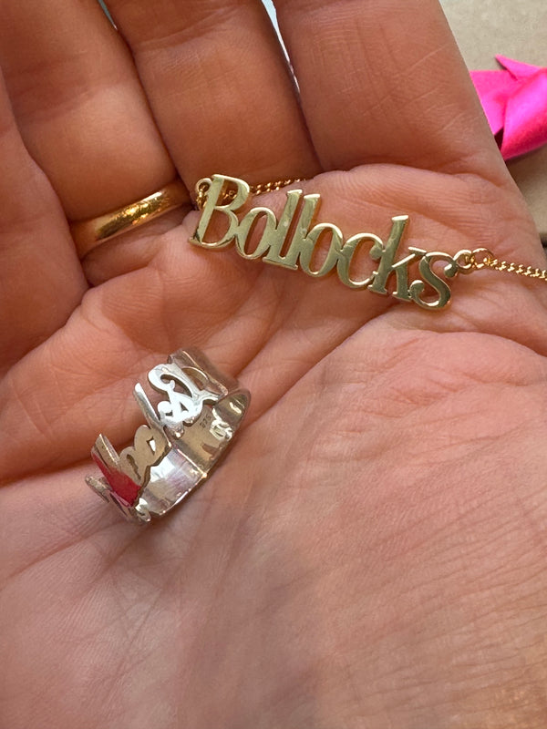 Bollocks silver ring