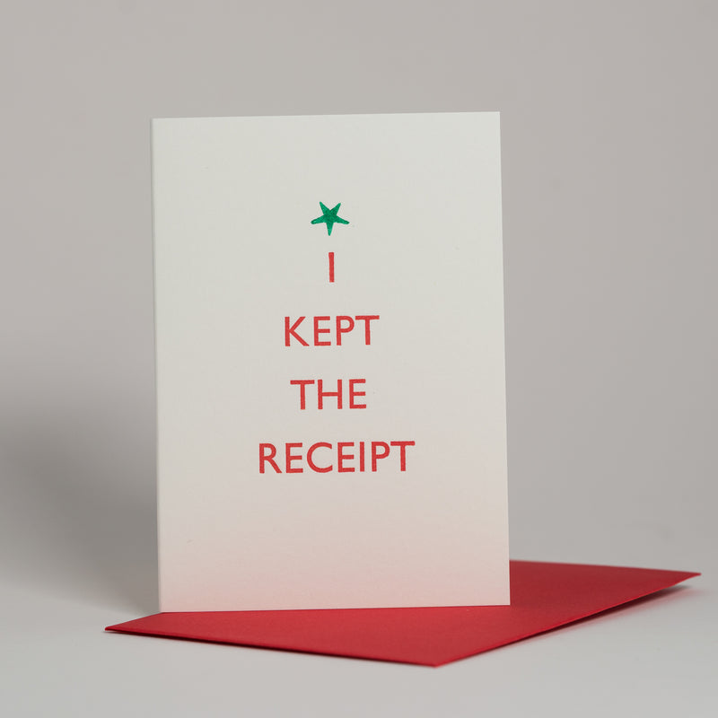 I Kept The Receipt - Christmas card