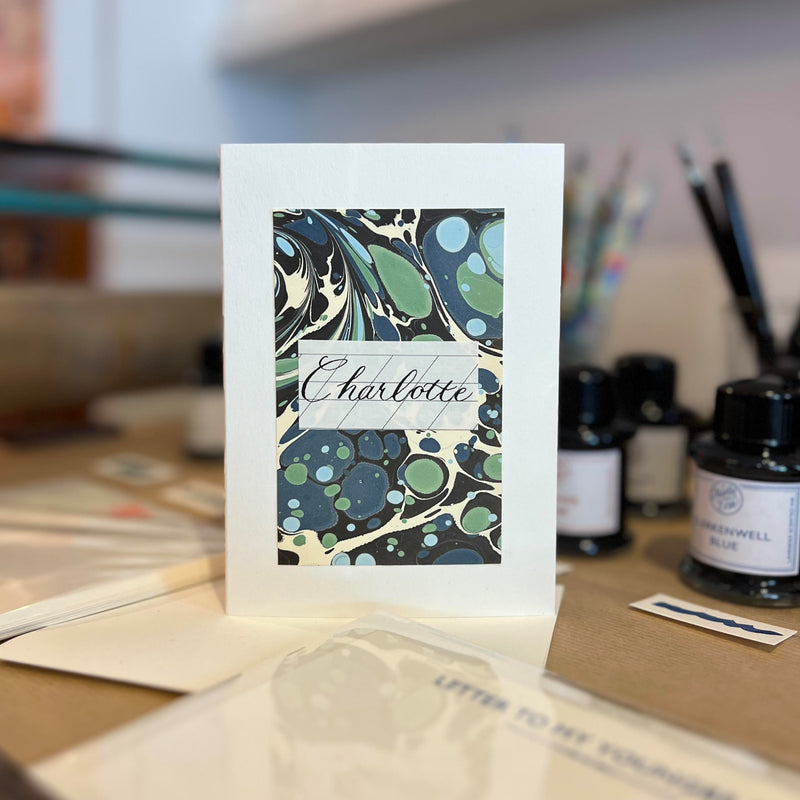 Italian marble paper with bespoke name