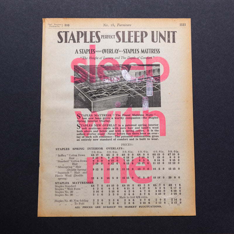 Sleep with me (staples sleep unit)