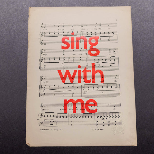 Sing with me (are ye not singing)