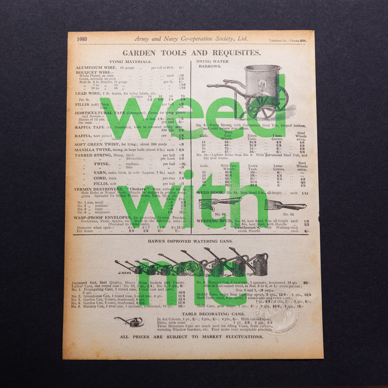 Weed with me (swing water barrows)