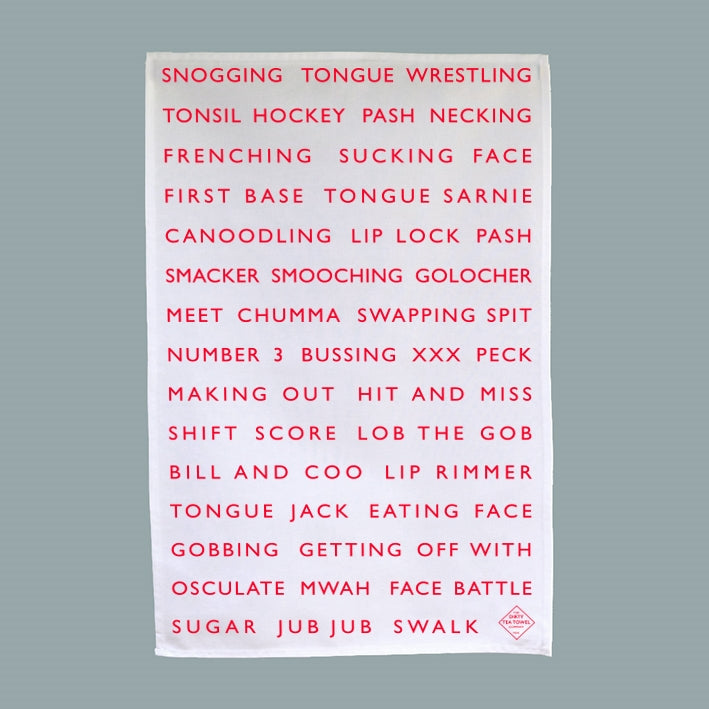 DIRTY WORDS FOR KISSING TEA TOWEL