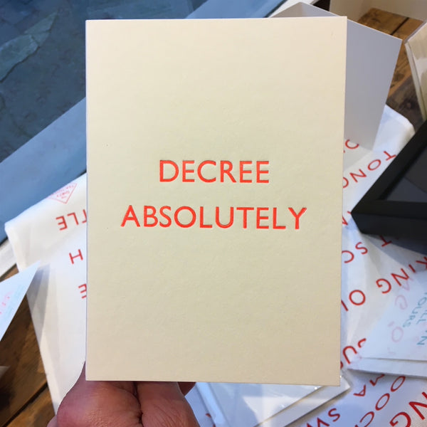 DECREE ABSOLUTELY - DIVORCE CARD