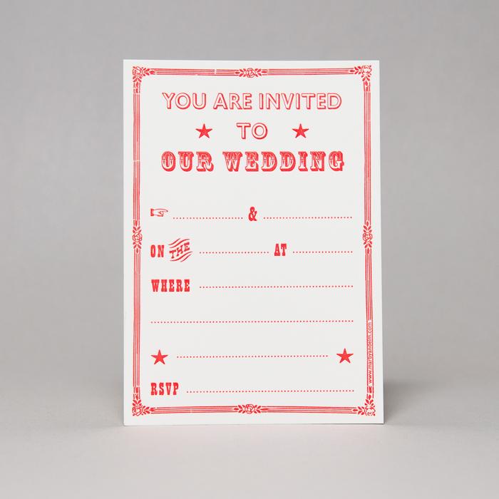 6 x Victorian Style Wedding Invites
