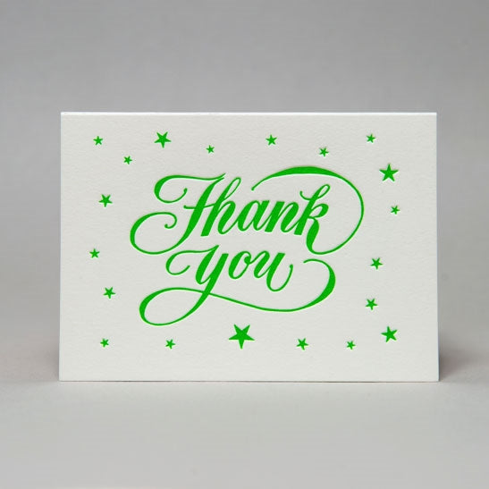 Thank you star background - bright green