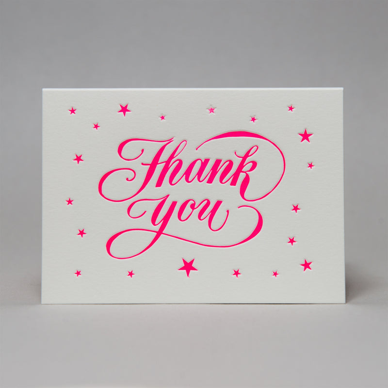 Thank you star background - fluoro pink
