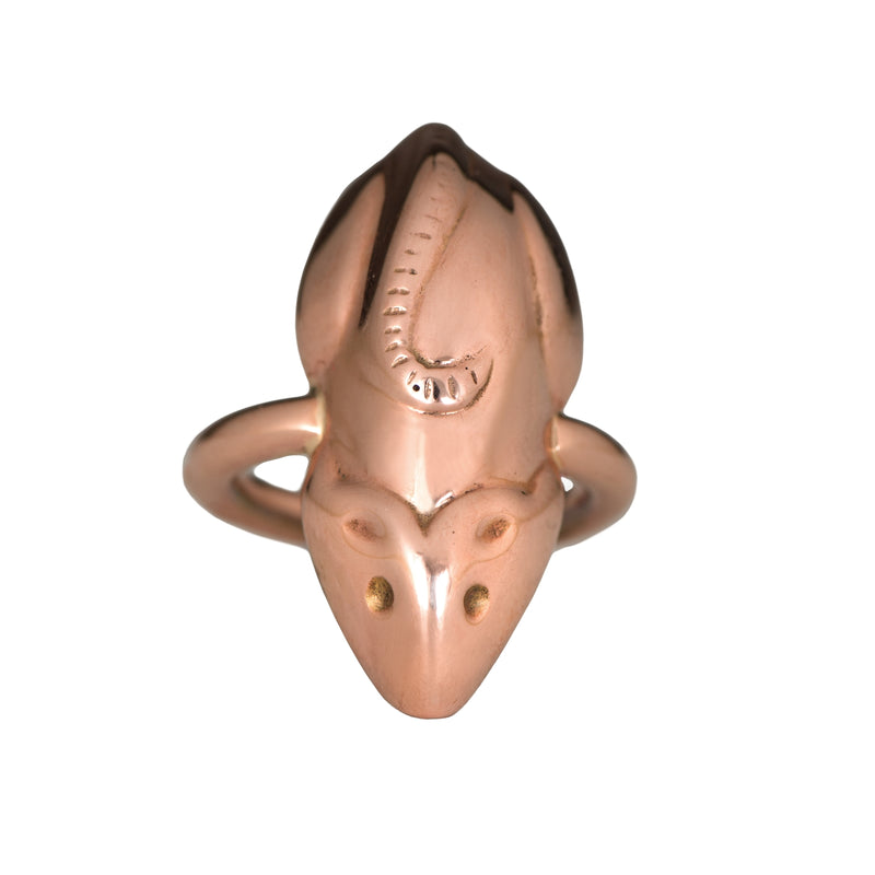 9ct chocolate mouse ring - rose gold