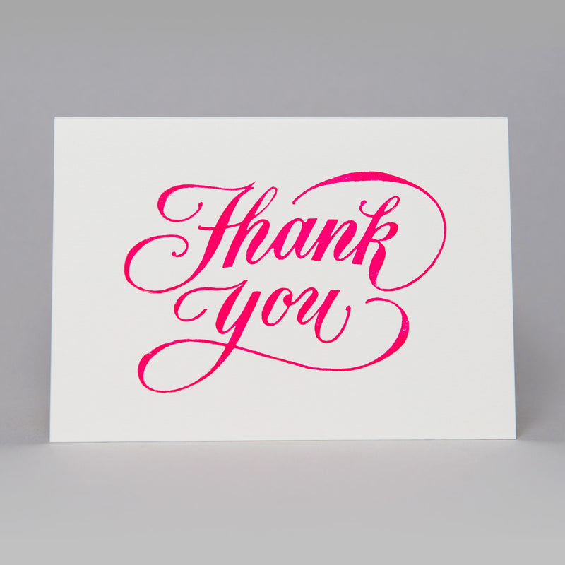 Thank you card - fluoro pink