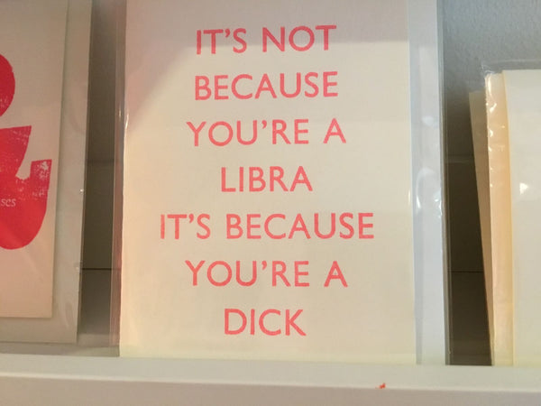 It’s not because you’re a… it’s because you’re a dick